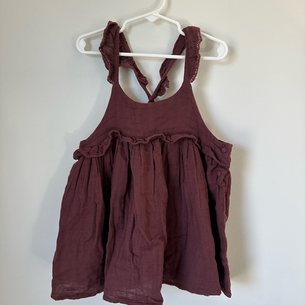 Jamie Kay 7Y Organic Cotton Lola Top Burgundy - NWT